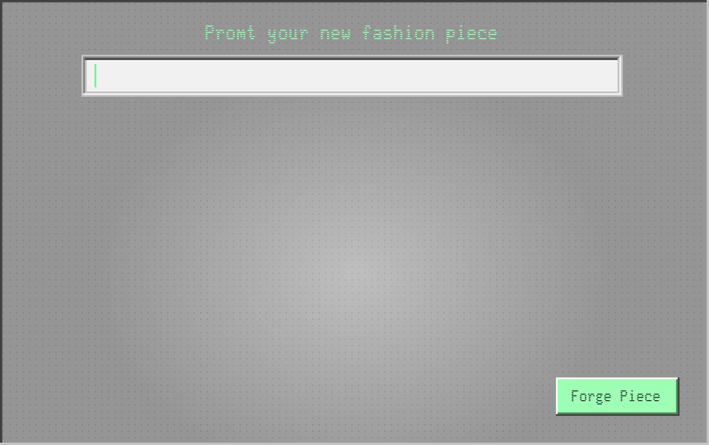 UI of the Fashion Forge